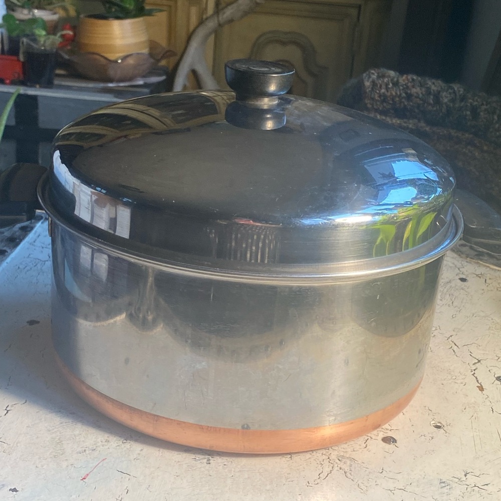 1 Revere Ware 6 Quart Stock Pot Copper Clad Bottom